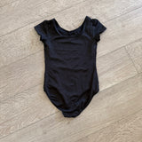 Danskin, Basic Short Sleeves Black Leotard, Child 7/8 - Final Sale