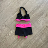 Duck Crossing, Black and Hot Pink Bra and Shorts Set, CXS 4/5