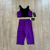 Theatricals, Twist Back Bra and Biker Shorts in Purple, AS Women's 2/4