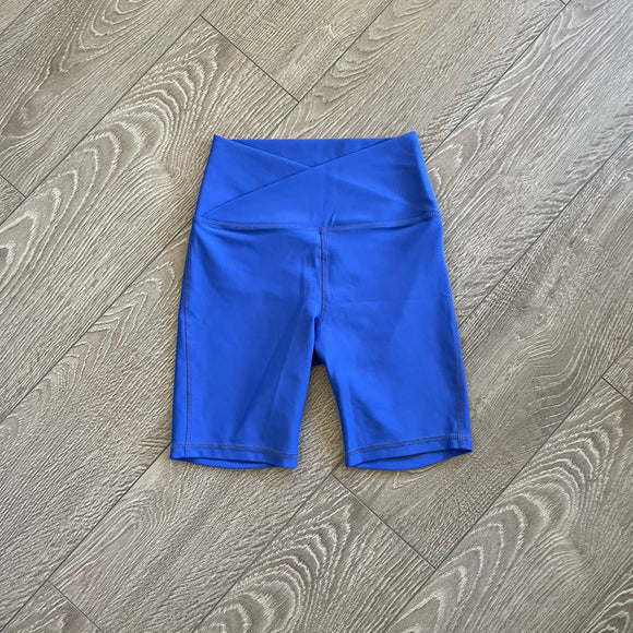Five Dancewear, Royal Blue Cross Over Biker Shorts, PA Child 12/14