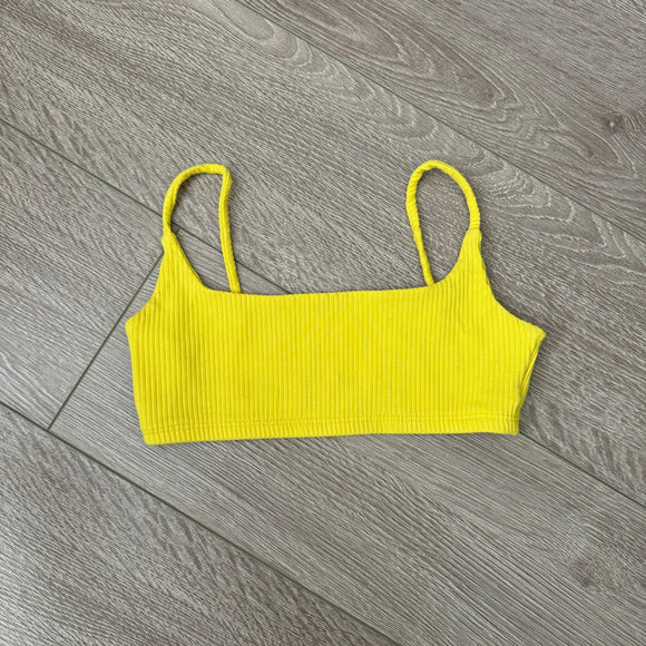 Tiger Friday, True Cami Bra in Ribbed Lemon Yellow, AXS 0/2