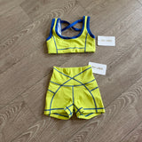 Jo Jax Dance Active Set, Contour Top and Shorts Set in Yellow, YM