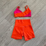 Jo Jax Dance Girl's Active Set, Crop Top and Shorts Set in Orange