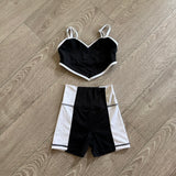 Jo+Jax Dancewear, Love Top and Shorts Set in Black and White, YL