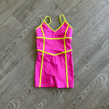 Jo+Jax Dancewear, Revolve Unitard in Hot Pink and Yellow, YL