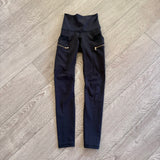 Jo+Jax, Mesh Detail Black Joggers with Gold Zippers, YS