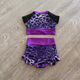 Kandi Kouture, Cheetah Leopard Ruffle Set in Purple, CL
