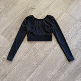 Kandi Kouture Dancewear, Open Back Long Sleeve Hip Hop Crop Top in Black, CL 