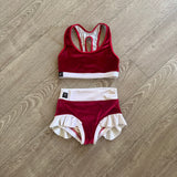 Kandi Kouture Dancewear, Velvet Christmas Set in Red White, CL