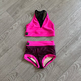 Kandi Kouture, Like A Boss Dance Active Set in Hot Pink and Black, CL