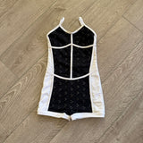 LA Dance Designs Dance Unitard, Sunni Biketard in Black and White, CL