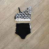 Little Londyn dancewear , Bow and Ruffles Black and White Set, Child 6/7 back