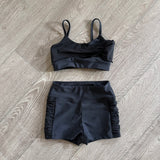 Oh La La Dancewear, Ava Crop Top and Riptide Shorts in Black, CM