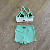 Oh La La, Refresh Crop Top and Shorts Set in Mint Green and White, CM