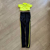 Open Back Neon Crop Top and Pants Hip Hop Costume