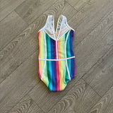 Pastel Rainbow Striped Leotard Dance Costume