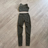Purple Pixies Danceweaar, Crop Top and Leggings Set. Girls Active Dance Set