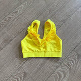 Purple Pixies Dancewear, Olivia Ruffle Top in Neon Yellow, CM