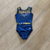 SG Gymnastics, Navy Blue Competition Leotard with Crystals, CM