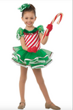 Dansco, Christmas Candy Cane Green Tutu Dress with Matching Head Piece, CS 4/6