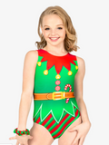 Destira Leotards, Christmas "Gym Elf" Leotard, CS Child 6 - Final Sale