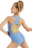 Balera, Strappy Racerback Leotard in Blue, Child 7/8