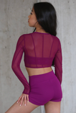 Tiger Friday, Alter Ego Crop Top in Mulberry Purple, CM Child 6/8 - Final Sale