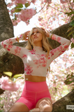Five Dancewear, Mock Mesh Crop in Pink Floral, YXL Child 10