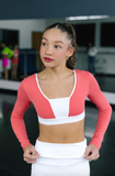 Tiger Friday, Brooke Long Sleeve Crop Top in Peachy Keen, AXS Women's 0/2