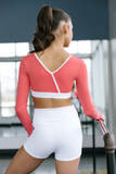 Tiger Friday, Brooke Long Sleeve Crop Top in Peachy Keen, AXS Women's 0/2