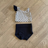 Summer Sky Dancewear, Navy Polka Dot Set, Child 7/8