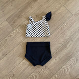 Summer Sky, Navy Polka Dot Set, Child 7/8