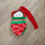 TaytrVibe, Lace One Sleeve Christmas Set in Red Green, Child 8