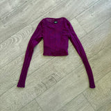 Tiger Friday, Alter Ego Crop Top in Mulberry Purple, CM back