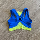 Tiger Friday, Bells Crop Top in Prism Royal Blue Neon Yellow, CL