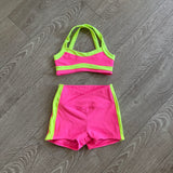 Tiger Friday, Blade Bra and A-List Shorties in Waikiki Yellow Pink, CXL 