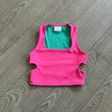 Tiger Friday Dance, Inspire Crop Top in Hula Pink Green, AXS