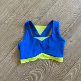 Tiger Friday Dancewear, Bells Crop Top in Prism Royal Blue Neon Yellow, CL
