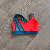 Tiger Friday Dancewear, Chica Crop Top in Firebird Orange and Ocean Teal, CL