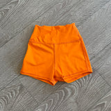 Tiger Friday Dancewear, Hot Cross Shorties in Monarch Orange, CXL