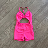 Tiger Friday Dancewear, Knockout Jumpsuit in Hot Punk Pink, CXL