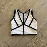 Tiger Friday Dancewear, Latina Mesh Tank in Elvis White, CL