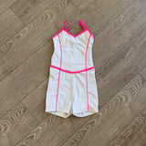 Tiger Friday Dancewear, Pipedream Jumpsuit in Malibu White Pink, CXL