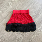 Tiger Friday Dancewear, Rosa Lace Ballroom Skirt in Cherry Red, CL