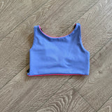 Tiger Friday Dancewear, Sage Reversible Crop Top in Hot Punk Pink and Periwinkle Blue, CL 