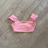 Tiger Friday Dancewear, Victoria Crop Top in Primrose Pink, CXL