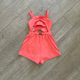 Tiger Friday, Jumpstreet Romper in Melon Orange, CL back