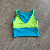 Tiger Friday, Loved Quattro Crop Top in Riptide Blue Yellow, CM
