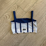 Tiger Friday, McKinney Crop Top in Navy and White Mesh, CL