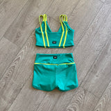 Tiger Friday, Miami Vice Crop and Shorties Set in Spring Green, CL